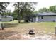 Wide backyard featuring a small firepit and patio area at 41 Dogwood Loop, Ocala, FL 34472