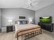 Well-lit bedroom with neutral colors and a ceiling fan, providing a peaceful retreat at 6301 Whittle Ct, The Villages, FL 32163