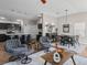 Spacious open living area combining living, dining, and kitchen, with stylish decor and wood flooring at 6301 Whittle Ct, The Villages, FL 32163