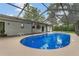 In-ground screened pool features a clear blue hue, set against the backdrop of a well-maintained backyard at 717 Southeast 46Th Ct, Ocala, FL 34471
