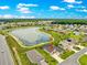 Breathtaking aerial perspective of a single-story home located near a serene lake and lush green spaces at 11215 Se 172Nd Place, Summerfield, FL 34491