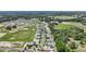 Birds eye view of a housing community with colorful homes, trees, and green space at 1127 Fiesta Key Cir, Lady Lake, FL 32159