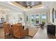 Open living room with hardwood floors, stylish furnishings, and a view of the outdoor space at 1127 Fiesta Key Cir, Lady Lake, FL 32159