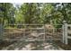 Gated driveway entrance leading to a charming home, surrounded by lush greenery and mature trees at 11495 Se 71St Terrace Rd, Morriston, FL 32668