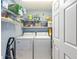A laundry room with a washer, dryer, and shelving at 13643 Se 89Th Ct, Summerfield, FL 34491