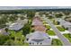 This aerial shot displays a community with well-manicured lawns and mature trees at 2738 Morven Park Way, The Villages, FL 32162