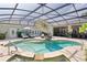 Inviting screened-in pool with stone surround and lounge area perfect for relaxation and entertainment at 2904 Avalos Dr, The Villages, FL 32162