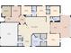 Detailed floor plan showcasing the layout of the home, including bedrooms, bathrooms, and living spaces at 3222 San Leo Dr, Orlando, FL 32820