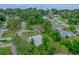 Aerial view of a home in a neighborhood near a body of water, surrounded by lush greenery at 33 Palm Dr, Yalaha, FL 34797