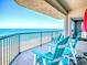 Enjoy breathtaking beach views from this spacious balcony, complete with comfortable seating at 3425 S Atlantic Ave # 1101, Daytona Beach, FL 32118