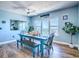 Dining room with modern table, bench seating and beautiful city views at 3425 S Atlantic Ave # 1101, Daytona Beach, FL 32118