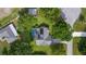 A bird's eye view highlights this property's pool, lush landscaping, and convenient location at 36535 Eagle Dr, Grand Island, FL 32735