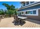 Spacious outdoor deck, with dining set, overlooking landscaped yard and lake views at 378 W Osceola St, Clermont, FL 34711
