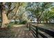 A lush backyard with a wood fence, mature trees and open space at 3930 Griffin Ave, Lady Lake, FL 32159