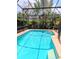 A screened-in pool with clear, blue water surrounded by lush landscaping, offering a serene and private outdoor retreat at 3969 Derby Glen Dr, Clermont, FL 34711