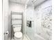 Modern bathroom with glass enclosed shower, mosaic tile accents, and stylish chrome fixtures at 500 Newell Hill Rd # 113D, Leesburg, FL 34748