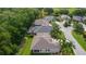 Beautiful aerial view of homes in a neighborhood featuring mature trees and well-maintained lawns at 541 Cokesbury Dr, The Villages, FL 32162