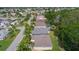 Overhead view of a serene residential area with palm-lined streets and lush landscaping at 541 Cokesbury Dr, The Villages, FL 32162