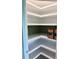 Bright pantry featuring ample shelving, gray floors, and stylish green subway tile at 591 Black Eagle Dr, Groveland, FL 34736