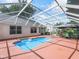 Screened pool with seating and gazebo near home at 628 San Pedro Dr, The Villages, FL 32159