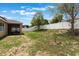 Spacious fenced-in backyard with lush green grass and a screened-in patio at 686 Black Eagle Dr, Groveland, FL 34736