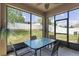 Enclosed lanai with seating, perfect for enjoying the outdoors with protection from the elements at 686 Black Eagle Dr, Groveland, FL 34736