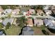 Aerial view of a suburban neighborhood with manicured lawns and mature trees at 9430 Se 176Th Saffold St, The Villages, FL 32162