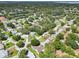 Expansive aerial view of a residential neighborhood, showcasing mature trees and well-maintained lawns at 1011 Dundee Cir, Leesburg, FL 34788
