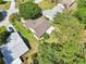 Birds-eye view of a property showing the roofline and landscaping, bordered by neighboring homes and trees at 1011 Dundee Cir, Leesburg, FL 34788