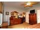 Spacious main bedroom with ample closet space and view into ensuite bath at 11868 Se 91St Cir, Summerfield, FL 34491