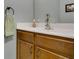 Close up of bathroom vanity featuring a neutral countertop and light wood cabinetry at 17406 Chateau Pine Way, Clermont, FL 34711