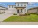 Charming two-story home boasting a covered front porch, a three car garage, and well-manicured landscaping at 2350 Gold Dust Dr, Clermont, FL 34715