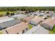 Overhead shot of attractive homes in community with lush landscaping, private garages and neatly trimmed lawns at 2805 Burgos Dr, The Villages, FL 32162