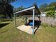 Backyard patio with partial overhead covering, ideal for grilling and outdoor entertaining at 504 Se 35Th Ave, Ocala, FL 34471