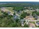 Aerial view of the property nestled in a serene neighborhood with lush greenery and tree-lined streets at 9512 Mid Summer Ln, Leesburg, FL 34788