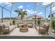 Screened-in lanai furnished with an outdoor seating area, perfect for relaxation and entertaining at 997 Oscar Ln, The Villages, FL 32162