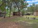 Expansive backyard with a firepit, sheds, and carports, ideal for outdoor living at 12288 Sw 35Th Dr, Webster, FL 33597