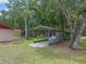 Backyard with shed and carport offer ample storage and parking solutions at 12288 Sw 35Th Dr, Webster, FL 33597