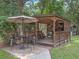 Outdoor gazebo featuring covered dining and seating areas perfect for entertaining guests at 12288 Sw 35Th Dr, Webster, FL 33597