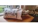 Decorated Gathering first pillow in living room at 1550 Ward Ct, The Villages, FL 32162