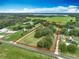 Aerial view of a large parcel of land outlined in red, featuring mature trees and a long driveway at 17670 Se 283Rd Ave, Umatilla, FL 32784