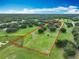 Aerial view of large parcel of land with the property line in red at 17670 Se 283Rd Ave, Umatilla, FL 32784