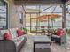 Covered patio with wicker sofa and chairs and dining table at 1861 Remembrance Ave, St Cloud, FL 34769