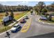 Aerial view of the grand entrance to the Lake Denham Estates community at 29810 Anahid Dr, Leesburg, FL 34748