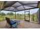 Covered patio featuring outdoor furniture, and manicured green space, creating a relaxing outdoor space at 3097 Bureau Path, The Villages, FL 32163