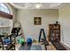 Spacious exercise room with a ceiling fan, a yoga mat, weights, and a treadmill at 34231 Shadewood Cir, Leesburg, FL 34788