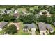 Aerial view of a charming neighborhood with mature trees and well-manicured lawns at 4239 Fawn Meadows Cir, Clermont, FL 34711