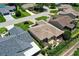 Aerial view of a well-maintained home with manicured lawn in a suburban neighborhood at 8377 Se 177Th Bartram Loop, The Villages, FL 32162