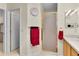 Well-maintained bathroom with glass-enclosed shower and convenient towel rack at 8377 Se 177Th Bartram Loop, The Villages, FL 32162