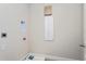 Laundry room with connections for a washer and dryer and a wall-mounted electrical panel at 10302 Pearson Ave, Orlando, FL 32827